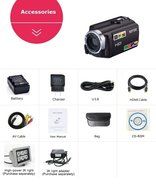 SEREE FHD 1080P Camcorders WIFI Connection 60FPS Dual SD Slot Night Vision External Battery 20MP 16X Digital Zoom... N15