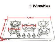 30 Inch New Fashion Black Tempered Glass Kitchen 5 Burner Gas CookTop Built-in Style N6