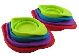 Silcook 8-Piece Set Stackable Silicone Measuring Cups - Space Saving Collapsible Cup Sets to Measure Dry and Liquid...