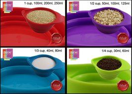 Silcook 8-Piece Set Stackable Silicone Measuring Cups - Space Saving Collapsible Cup Sets to Measure Dry and Liquid... N2