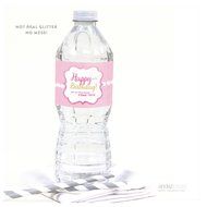 Andaz Press Sparkle Princess Birthday Collection, Happy Birthday Water Bottle Labels, 20-Pack N2