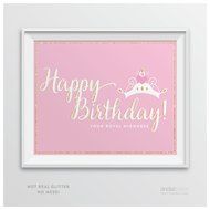 Andaz Press Sparkle Princess Birthday Collection, Happy Birthday Water Bottle Labels, 20-Pack N4