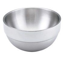 Vollrath Satin Finish Insulated Double-Wall Serving Bowls with Contrasting Mirror Finish Ring