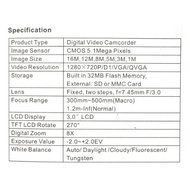 RioRand 5.1 Mega Pixels 8X Digital Zoom 3 Inch TFT LCD HD High Definition Digital Video Camcorder N5