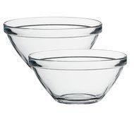 Bormioli Rocco Pompei Glass 9 Inch Mixing Bowl, Set of 2