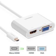 Ugreen Active Micro HDMI to HDMI VGA Video Converter Adapter with 3.5mm Audio Jack and Micro-USB Power for Ultrabooks... N6