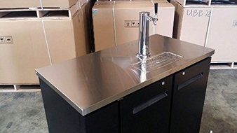 48" Single Tap Keg Beer Can Bottle Dispenser Refrigerator Stainless Steel Top UDD-24-48, Kegerator Fridge N6