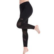 PHOTNO Women&#039;s Mesh Panels Stretchy Workout Sports Gym Yoga Leggings Ninth Yoga Pants
