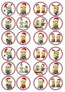 Christmas Minions Edible PREMIUM THICKNESS SWEETENED VANILLA, Wafer Rice Paper Cupcake Toppers/Decorations
