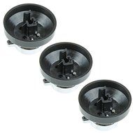 Brand New World Gas Hob Oven Cooker Knobs Flame Control Switch (Pack of 3, Black / Silver)