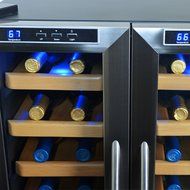 NewAir AW-321ED 32 Bottle Dual Zone Thermoelectric Wine Cooler, Stainless Steel &amp; Black N3