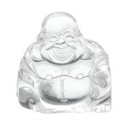 JOVIVI 1pc Natural Carved Gemstones Happy Buddha Figurine Statue 1.2&#039;&#039; Room Decoration, with Gift Box (Rose Quartz)