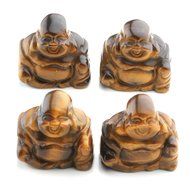 JOVIVI 1pc Natural Carved Gemstones Happy Buddha Figurine Statue 1.2&#039;&#039; Room Decoration, with Gift Box (Rose Quartz) N2