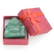 JOVIVI 1pc Natural Carved Gemstones Happy Buddha Figurine Statue 1.2&#039;&#039; Room Decoration, with Gift Box (Rose Quartz) N3