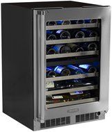 Marvel MP24WDF4LP Professional Dual Zone Wine Cellar Panel Ready Overlay Door, 24", Black