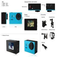 Generic Action Diving 98ft(30m) Waterproof Helmet Camera Sports DVR (Blue) N3