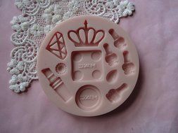Mac, Make up Set, Silicone Mold By Oh! Sweet Art FDA Approved for Food