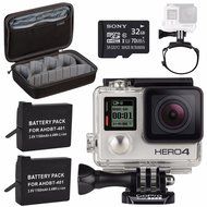 GoPro HERO4 Silver + Rechargeable Battery + The Strap + Sony 32GB microSDHC Card + Case for GoPro HERO4 and GoPro...