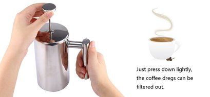 YOOYOO 350ML Stainless Steel Insulated Coffee Tea Maker with Filter Double Wall (350ML)