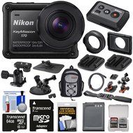 Nikon KeyMission 170 Wi-Fi Shock &amp; Waterproof 4K Video Action Camera Camcorder + Remote + Suction Cup, Dash &amp;...