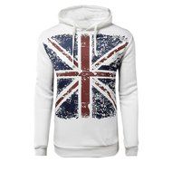Men&#039;s Coat,Laimeng Retro Cotton Blend Long Sleeve Hoodie Hooded Sweatshirt Tops Jacket Coat Outwear (XXXL, White)