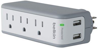 Belkin SurgePlus 6-Outlet Wall Mount Surge Protector with Dual USB Charging Ports (2.1 AMP / 10 Watt), BSV602tt N8