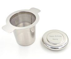 Custom your exclusive tea infuser stainless steel loose leaf tea strainer (name, text, and logo)