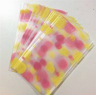 Derker 100 PCS Cellophane Treat Bag,Flat Cello,Polka Dot Colorful Bubble Gift Candy Bakery Cello Value Pack Supplies...