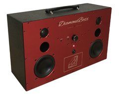 DiamondBoxx Model L Wireless BlueTooth Speaker / Boombox (Black with Red Aluminum) w/ Big Battery option