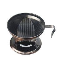 Kteam Stainless Steel Coffee Filter Cone,Coffee Dripper Filter Pour Over Cone 3 Color (Gold)