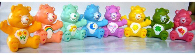 MINIATURE CARE BEARS ACTION FIGURE CAKE TOPPERS - ORIGINAL LARGER ONES