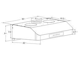 30" Europe Touch Control Baffle Filter Under Cabinet Stainless Steel Range Hood WL-0070275 N7