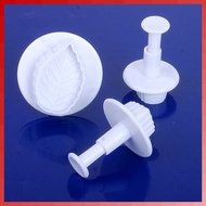 3 Pcs Rose Leaf Plunger Cutter Mold Fondant Cake Decorating Kitchen Tool