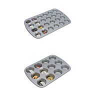 Two-Wilton Recipe Right 12 Cup Regular Muffin Pans and One- 24 Cup Mini Muffin Pan (Set of 3)