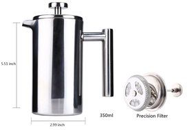 YOOYOO 350ML Stainless Steel Insulated Coffee Tea Maker with Filter Double Wall (350ML) N3