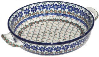 New Polish Pottery BAKER LARGE ROUND Boleslawiec CA Pattern 854a Euro Stoneware