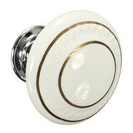 KINGSO 10pcs Retro Style Round Ceramic Door Knob Cabinet Drawer Cupboard White N17