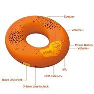 CODE Donut Premium Portable Wireless Bluetooth Speaker with NFC Tag (Orange, Dual Drivers, Built-in Speakerphone... N5