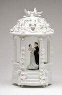 6.5 Inch &quot;There is Love&hellip;&quot; Dancing Bride and Groom In Gazebo Statue