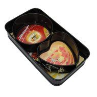 YX Novelty Nonstick Bakeware 3-Piece Springform Pan Set with Removable Bottom- Rectangular, Round, Love Shapes N4