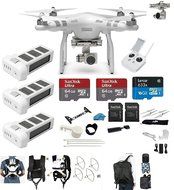 DJI Phantom 3 Advanced Quadcopter Drone with 2.7K HD Video EVERYTHING YOU NEED Kit + 3 Total DJI Batteries + Snap...