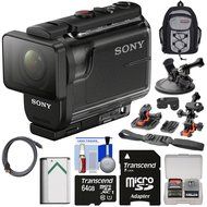 Sony Action Cam HDR-AS50 Wi-Fi HD Video Camera Camcorder with 64GB Card + Battery + Backpack + 2 Helmet &amp; Suction... N2