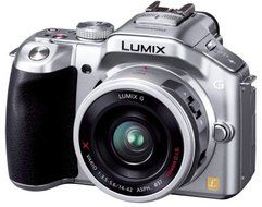 Panasonic digital single-lens camera Lumix G5 lens kit motorized zoom lens attached solid silver DMC-G5X-S