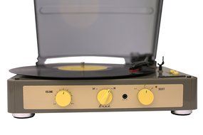 Gadhouse Brad Vintage Record Player 3-speed Turntable Built in Bluetooth, Stereo Speakers, Headphone Jack, Aux... N7