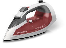 Black &amp; Decker ICR07X Xpress Steam Cord Reel Iron, White/Red