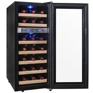 AKDY 21 Bottle Dual Zone Thermoelectric Freestanding Wine Cooler Cellar Chiller Refrigerator Fridge Quiet Operation... N3