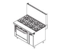 Southbend P48D-BBBB-SU Platinum Heavy Duty Range Gas 48&quot; (8) Step-up Open Burner