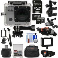 Vivitar DVR914HD 1440p HD Wi-Fi Waterproof Action Video Camera Camcorder + Remote, Helmet, Bike &amp; Suction Cup... N6