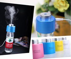 DICOCO Mini Blue Portable Water Bottle Steam USB Bedrooms Living Rooms Office and Car Travel Humidifier N10