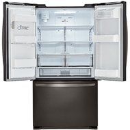 LG Stainless Steel 24 cu. ft. Ultra Capacity 3-Door French Door Refrigerator with Dual Ice Makers, Black